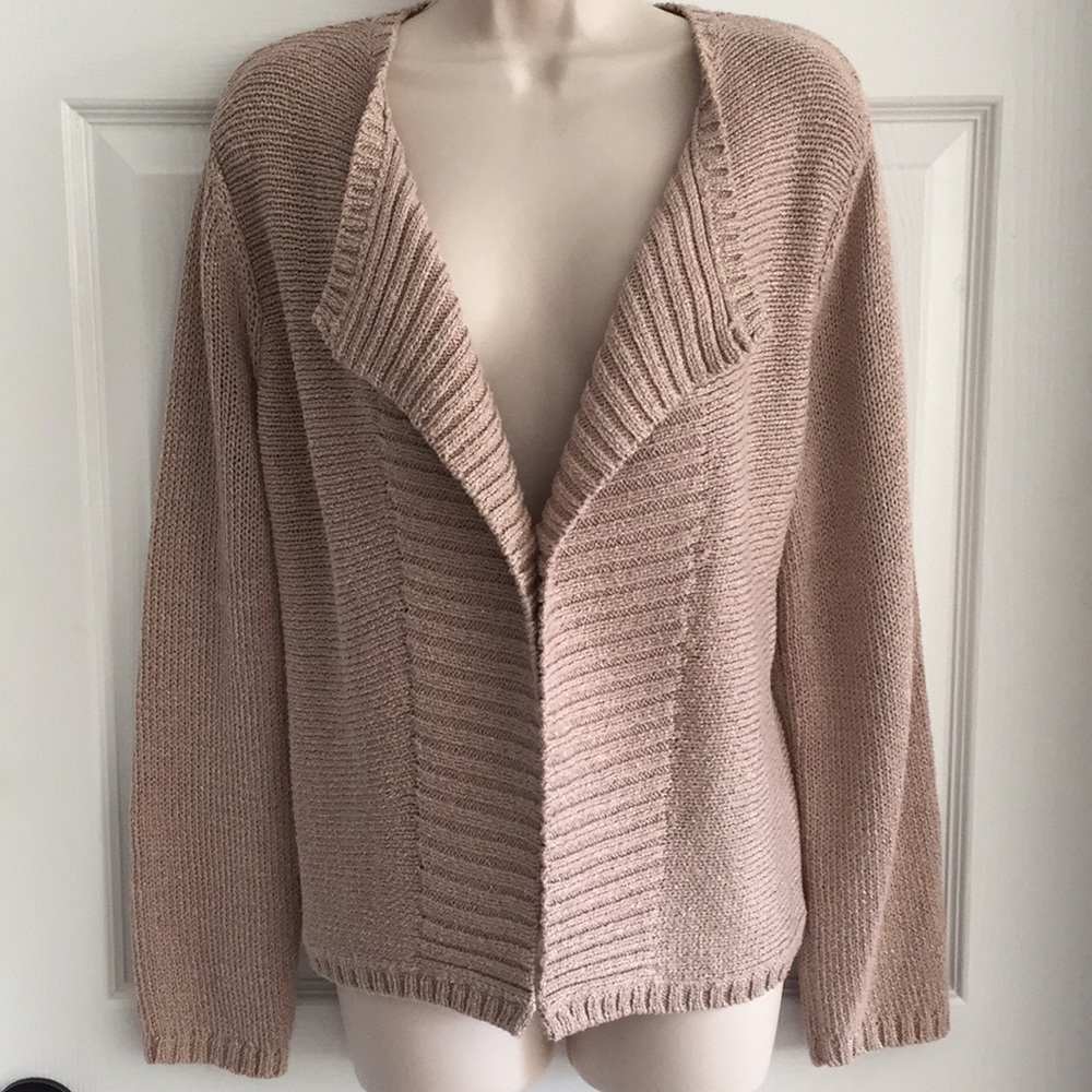 Chico’s Beige Open Front Sweater/Cardigan Size 1